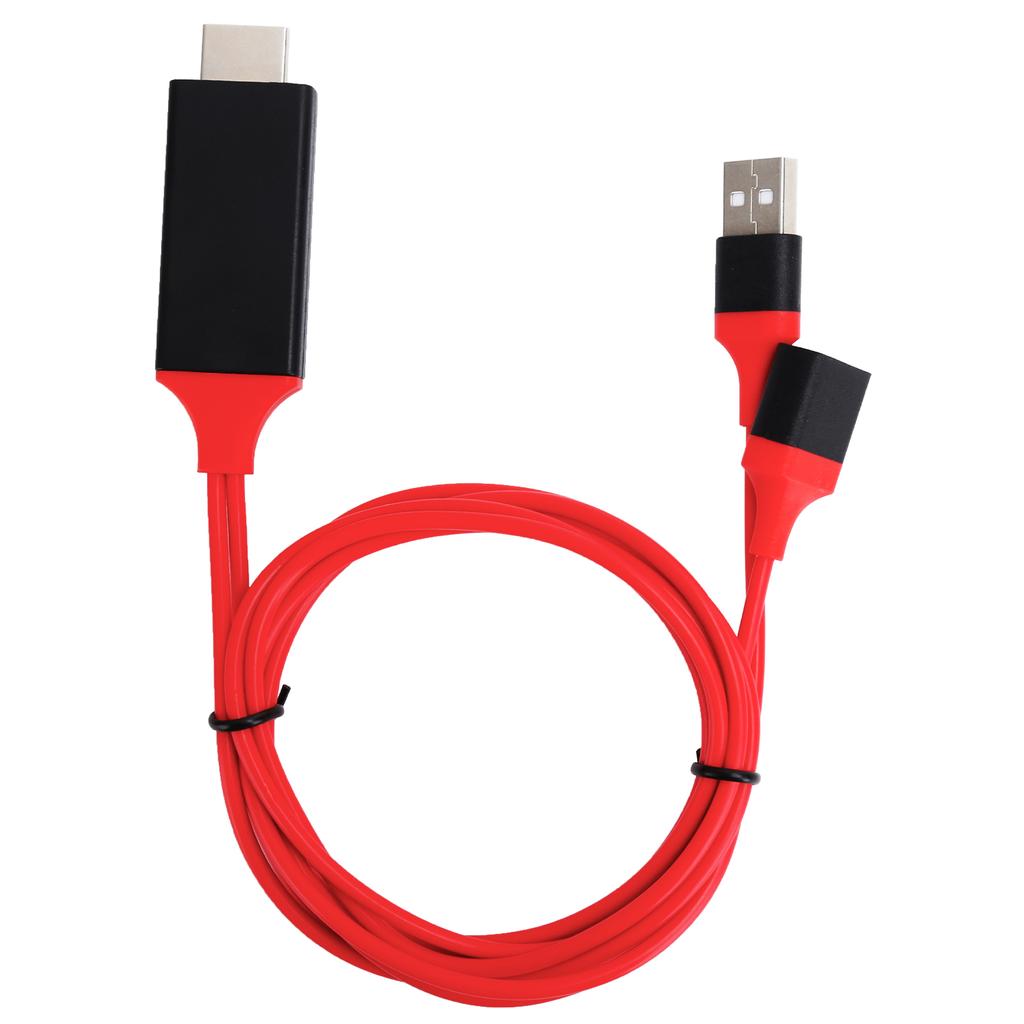 1080p TypeC Кабель для мобильного телефона к интерфейсу HD Multimedia USB-адаптер для IOs Android(красный )