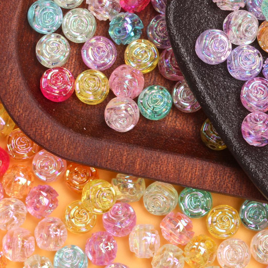 100 шт. 8 мм акриловые двухсторонние маленькие розовые бусины для ожерелья, серег, браслета, самодельный материал для бисероплетения