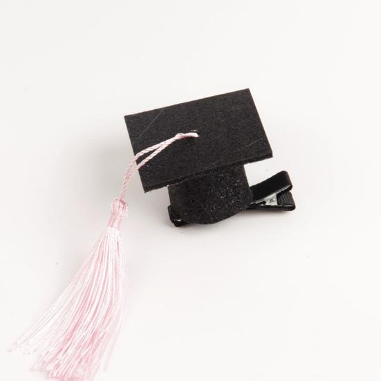 Yousheng Graduation Hat Hair Clip Felt Fabric Doctor Hat Shape Mini Cap with Tassel Hair Pin Kindergarten College Party Accessory