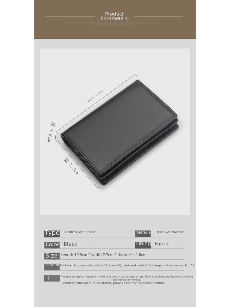 Men's Genuine Nappa Leather Business Card Holder – Soft, Embossable Surface