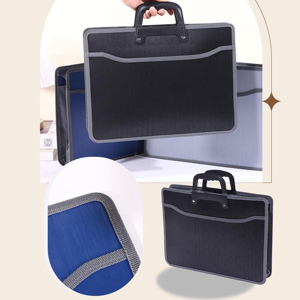 Oxford Cloth Office Briefcase Waterproof Document Handbag Protective Portable File Bag Car Side