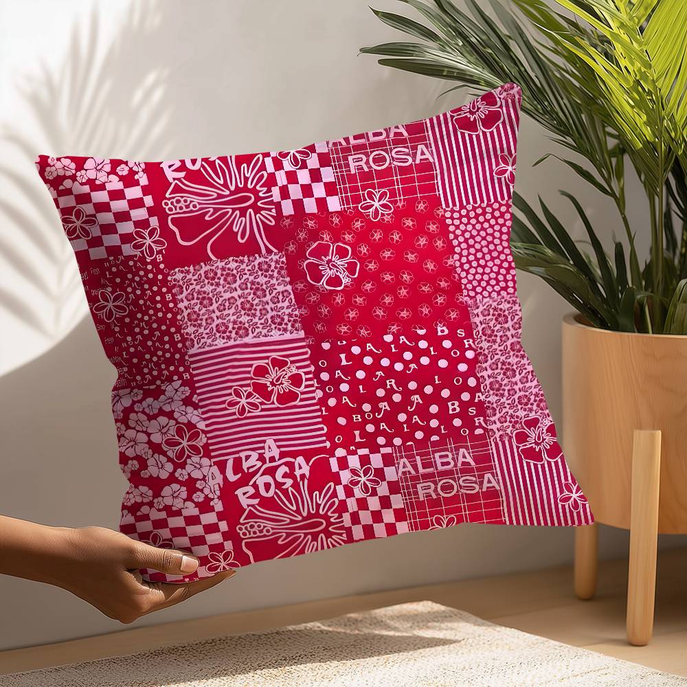 Fashion A-ALBA R-ROSA Pillow Case Plush Fabric Soft  Pillowcase Double Sided Print Cushion Cover Household Gifts