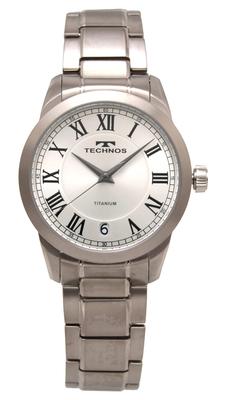 Technos T9B56IS Мужские серебристые титановые часы с датой