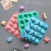 Силиконовая форма на 16 ячеек «Морская звезда и ракушка» для украшений из шоколада, конфет, тортов и пудингов.