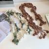 Knitted Scarf Women's New Multi-functional Contrasting Colors Hand-woven Wool Crocheted Flower Braids Original Necklace