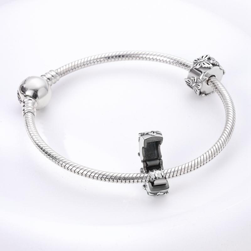 Оригинальные Шармы Бусины Медные Клипсы Шармы Циркон Силиконовые Разделительные Бусины Подходят для Оригинального Браслета DIY Шарм Женские Украшения