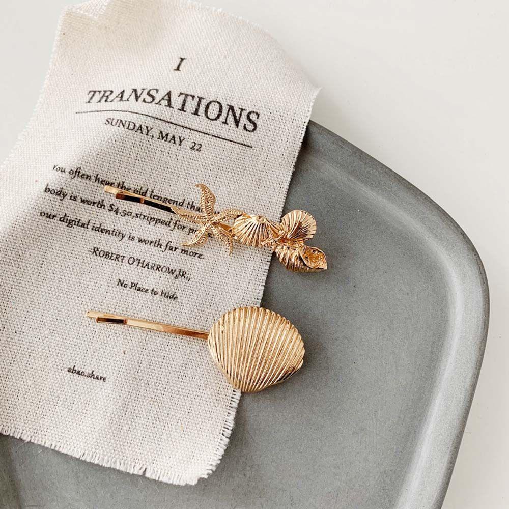 Мода Пляж Отдых Морская звезда Цинк Цинковый сплав Жемчужина Ракушка Женщины Жемчужина Заколка Заколки для волос Шпильки Заколки