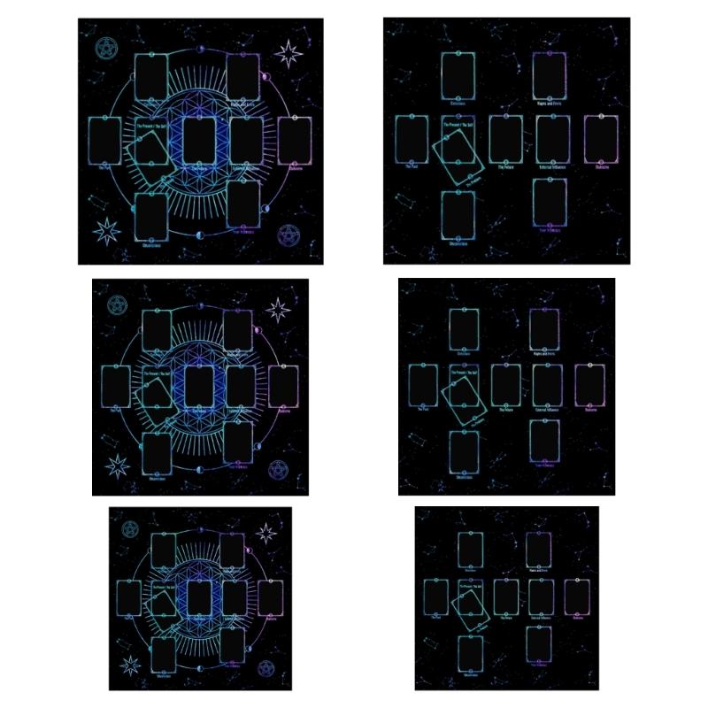 Скатерть для Таро Многофункциональная Скатерть для Гаданий 50x50/60x60/75x75см Подставка для Карточных Игр Оракулов Рун