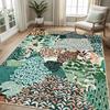 Ковер с принтом натуральных растений, пэчворк дизайн, ковер для гостиной, узор листьев, абсорбирующий, противоскользящий, деревенский стиль, коврик для домашнего декора