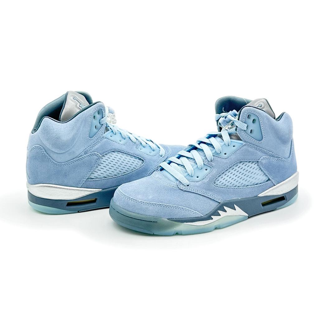 DD9336-400 Nike Air Jordan 5 Retro Blue Bird Фото Футбольный Серый Металлический Серебристый