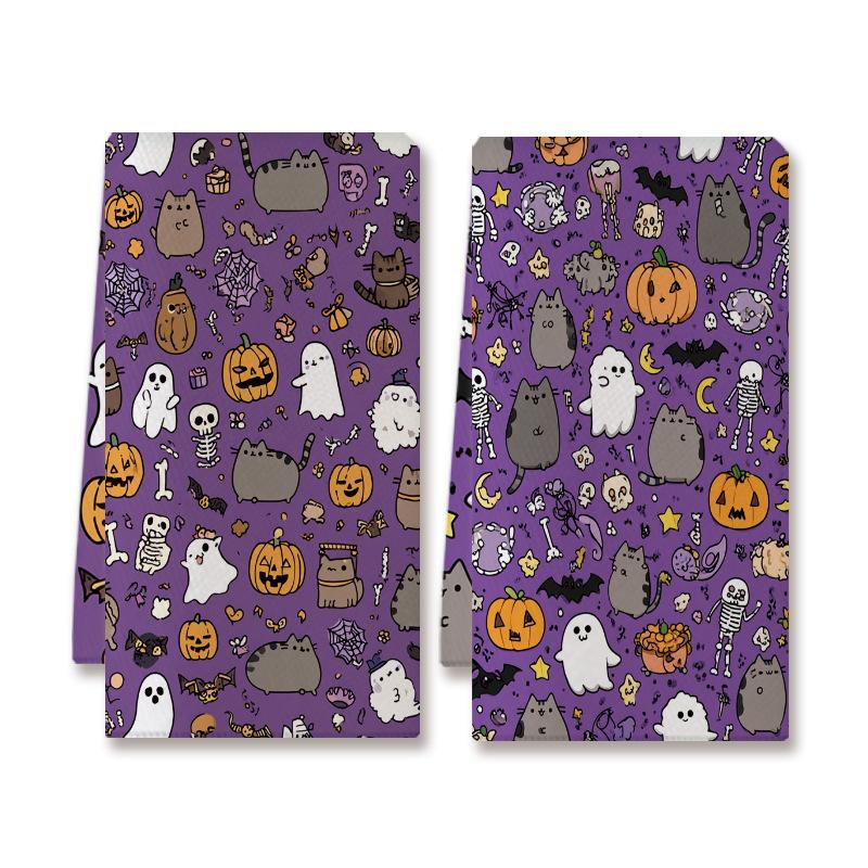 Digital printing Thanksgiving kitchen towel dish towel dining table rag decorative tea towel autumn pumpkin