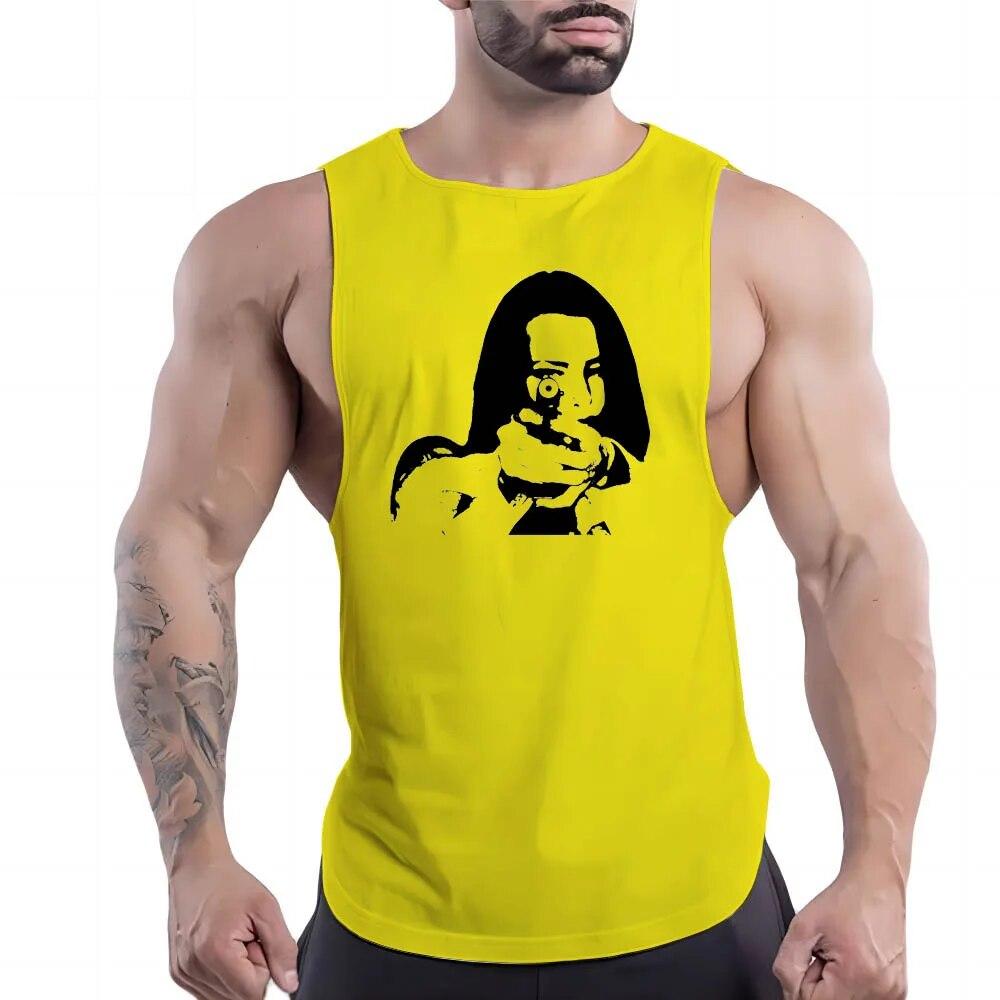 Летняя мода, повседневная мужская баскетбольная спортивная одежда, разноцветный жилет, быстросохнущий топ с 2d принтом персонажей мультфильма, стильный топ