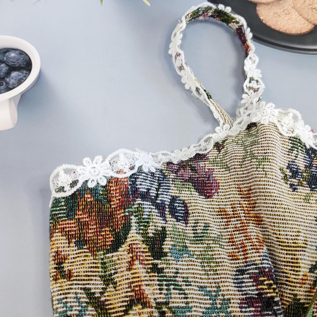 Женский французский ретро кружевной боди-корсет на завязках