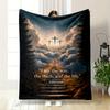Heavenly Path with Three CrossesFlannel blanket for bedroom, living room, sofa, and nap