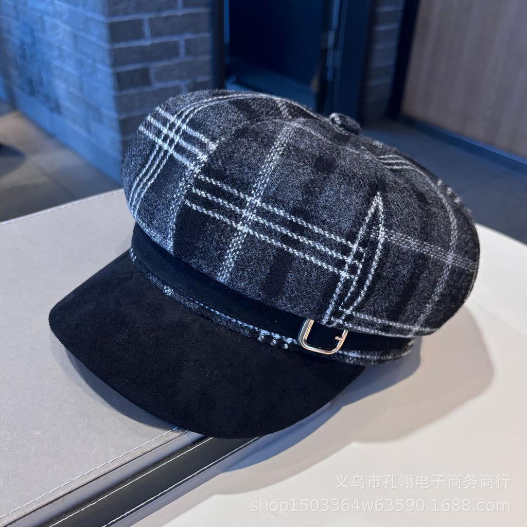 Women S Vintage Wool Blend Octagonal Newsboy Cap Casual Outdoor Hat