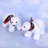 Christmas Cute Flocking White Bear Christmas Tree Ornaments Xmas Hanging Tree Pendants Toy Decoration Gift For Girl Boy Kid