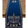 Hanukkah Table Runner Chanukah Menorah Star of David Je Festival Holiday Party Kitchen Dining Home Decoration (13" x 72")