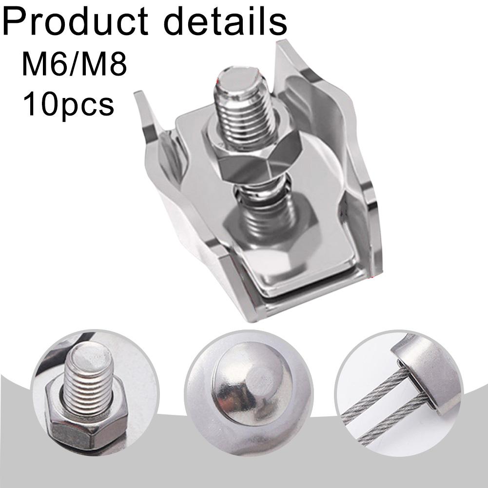 10 шт. 304 нержавеющая сталь зажимы для троса одинарный зажим головка зажим для троса тормозной магистрали зажим для троса провод крепеж