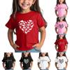 Рубашка на День святого Валентина для малышей, девочек и мальчиков, милые футболки с сердечками, детские футболки на День святого Валентина