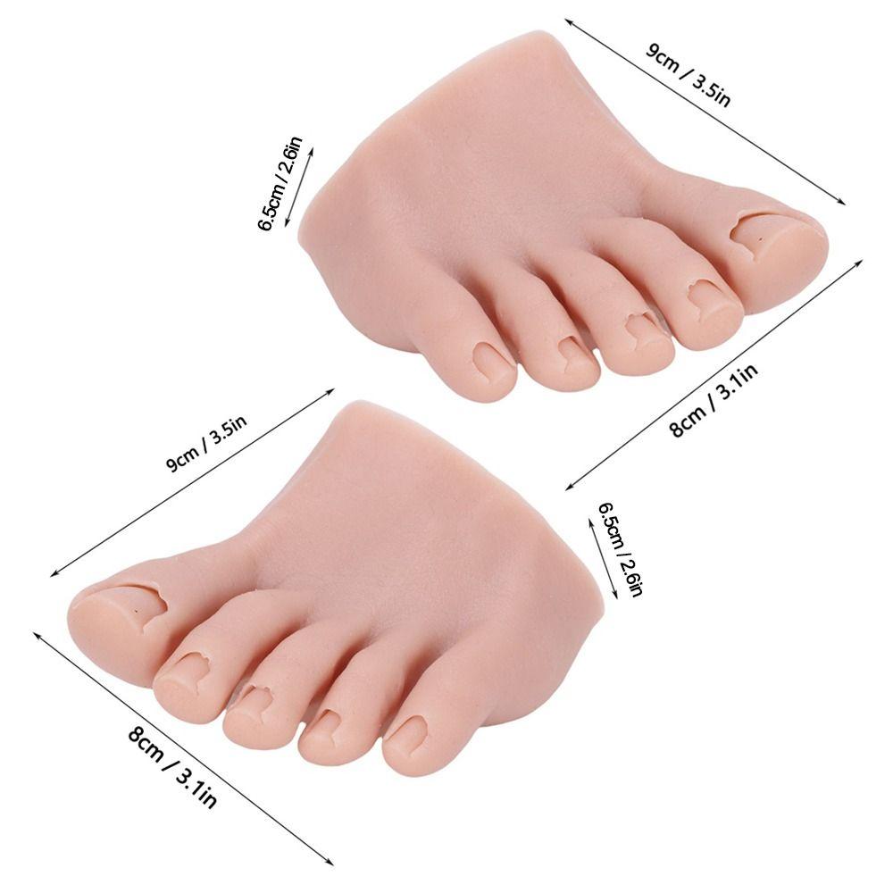 Left/Right Nail Art Training Foot Soft Silicone Fake Foot Model  For Nail Art Training
