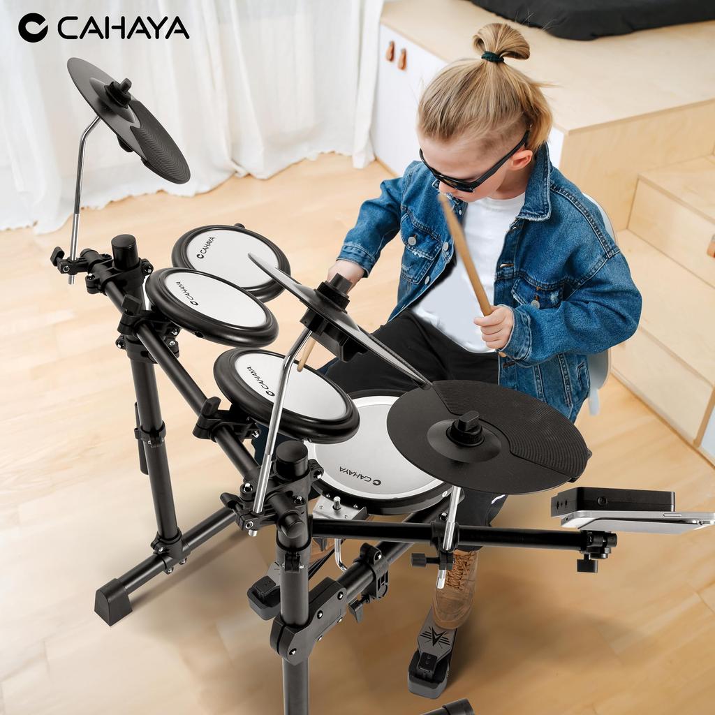 CAHAYA Electronic Drum Drum 2 For MIDI 2 Drum Music Drum Stick Holder 350 25 Drum Home Practice 5 3 Cymbals Set, Stool, Headphones, Pedals, Mesh,