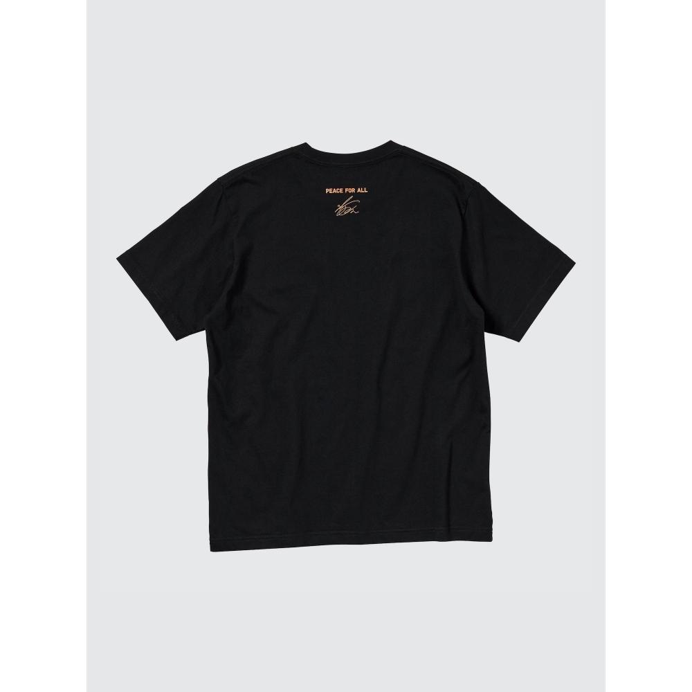 Uniqlo Футболка с принтом «Peace For All» с коротким рукавом, стандартный крой Синго Куниеда