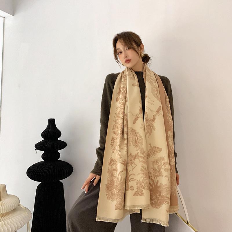 Роскошный зимний кашемировый шарф женский дизайн теплое пашминовое одеяло пончо шарфы женские шали накидки толстый платок буфанда