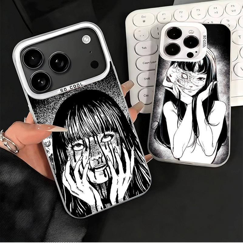 Мягкий чехол для телефона в стиле японского хоррор-аниме для iPhone 15 16 17 Pro Max 17Air 16E 14 Plus 13 12 Mini, противоударная задняя крышка