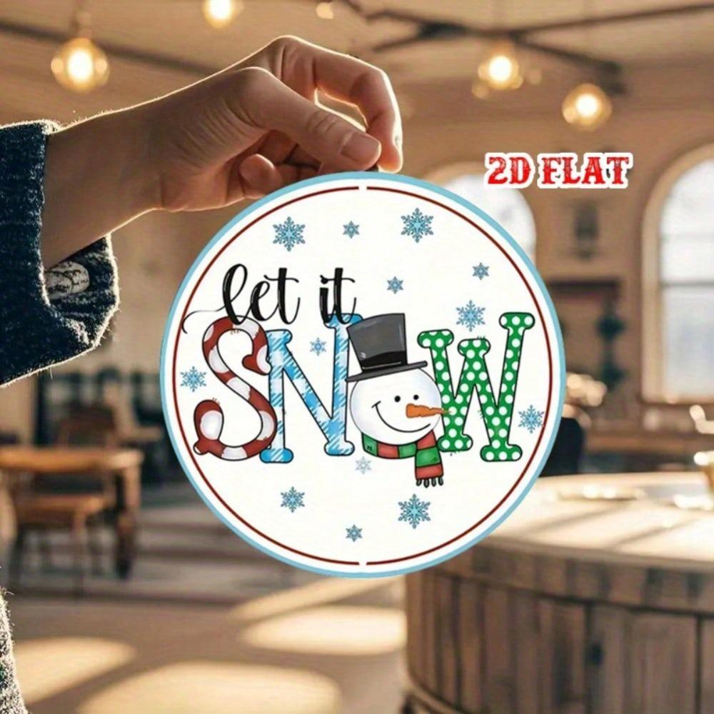 Винтажная металлическая жестяная вывеска Let It Snow Зимняя снежинка Рустикальный декор для стены фермерского дома