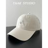 Pink cute kitten baseball cap children big brim spring versatile ins cartoon embroidered cap