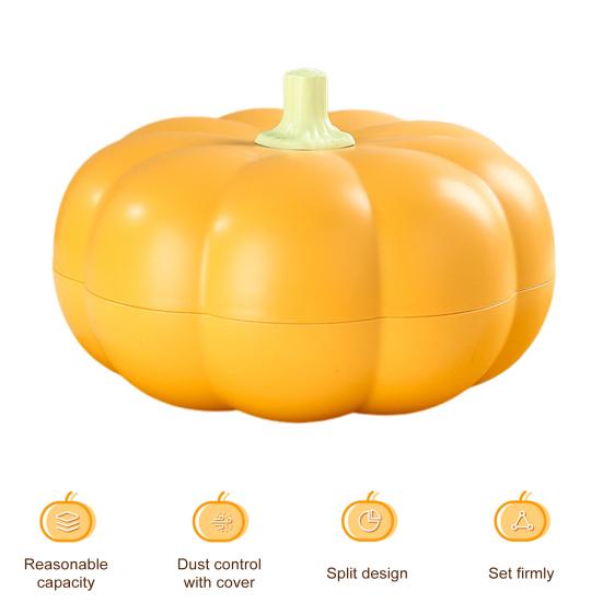 Подставка для закусок из тыквы на Хэллоуин, разделенный поднос с крышкой, 3 отделения для хранения вилок