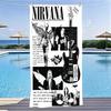 1 шт. Полотенце для пляжа с изображением альбома группы Nirvana, Классический рок-альбом, Микрофибра, Быстросохнущее, Мягкое, Безопасное для кожи, Полотенце для спортзала, Спортивное полотенце, Пляжные аксессуары