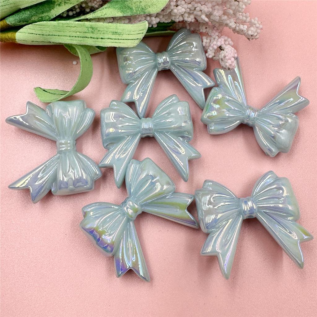 Hanmade Jewelry Making Beading Neclace Bracelet Bowknot DIY Findings 6Pcs 32.3*36.6mm for Crafted Big Bow Handcrafted Acrylic Loose Beads