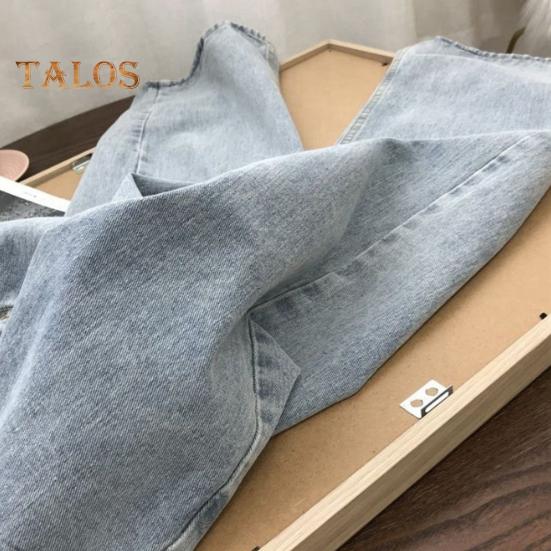 Женские джинсы, прямые, широкие, с высокой талией, однотонные, со свободными карманами, на пуговицах, на молнии, в стиле ретро, ​​длиной до пола, уличная одежда, длинные брюки