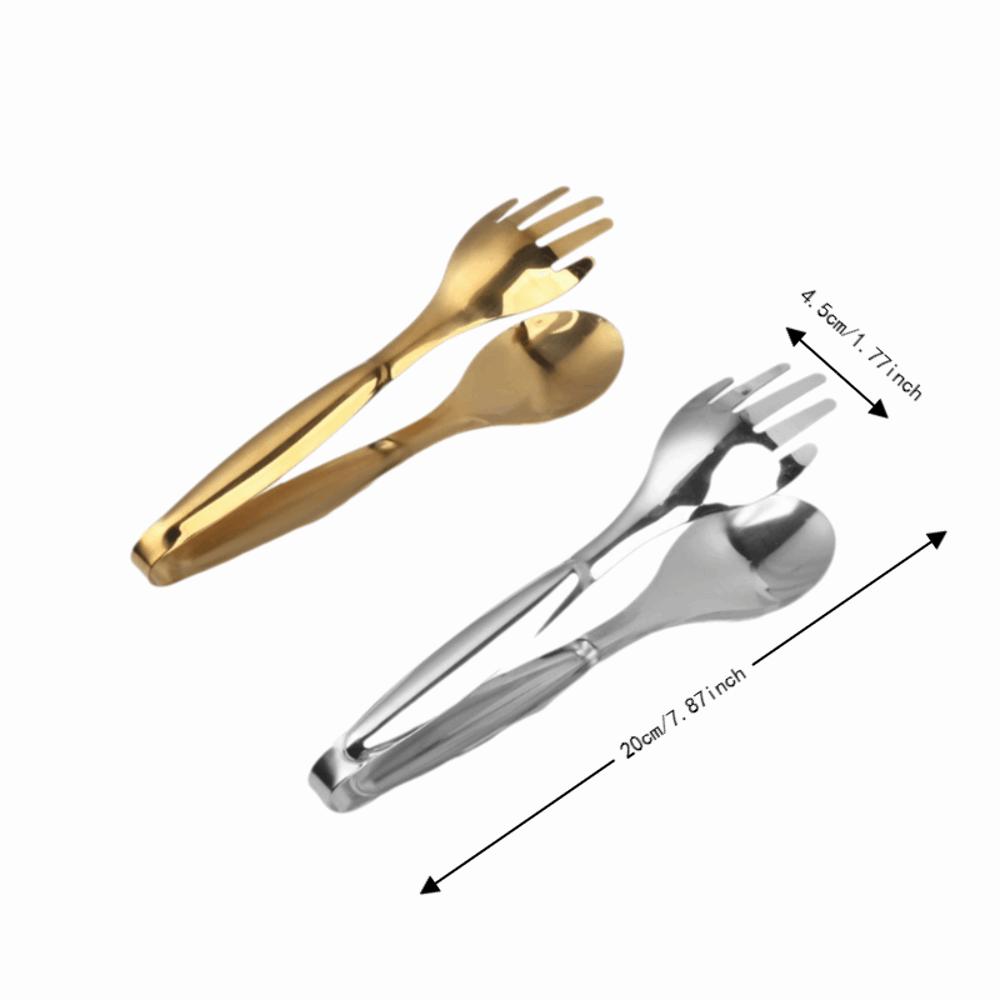 2 PCS Stainless Steel Food Clips Gold Silver Salad Tongs Practical Buffet Tongs Pastry Buffet