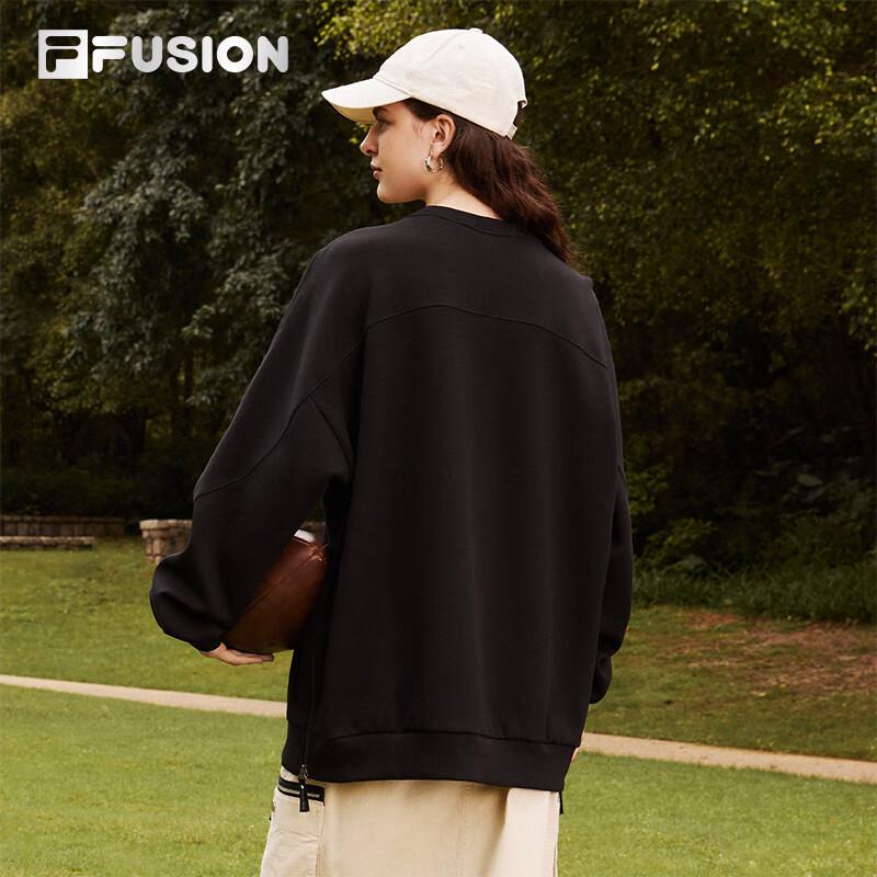 FILA FUSION Couple's Loose Fit Fleece Sweatshirt