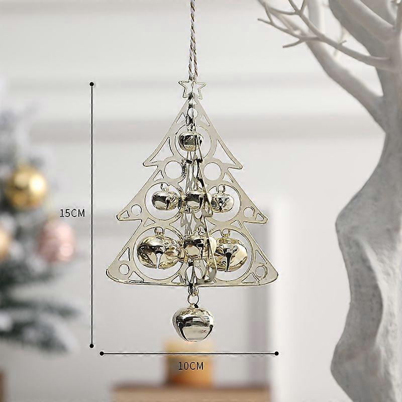 Golden Christmas tree wind chimes Nordic Christmas tree bell pendants shop decoration Christmas decorations store scene layout wind chime small