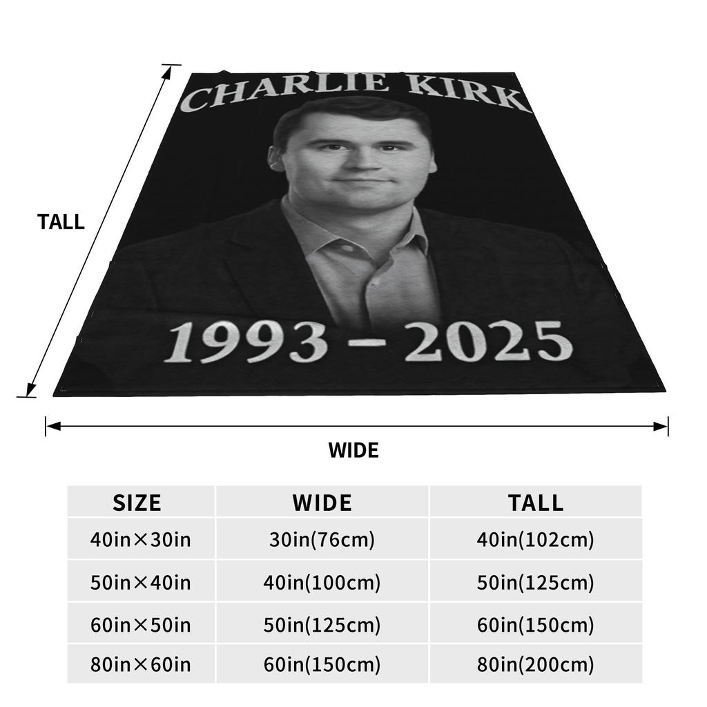 Charlie Kirk Shoot Blankets Super Warm Aesthetic Plush Throw Blanket For Students Home Decor Flannel Bedspread Bed Cover