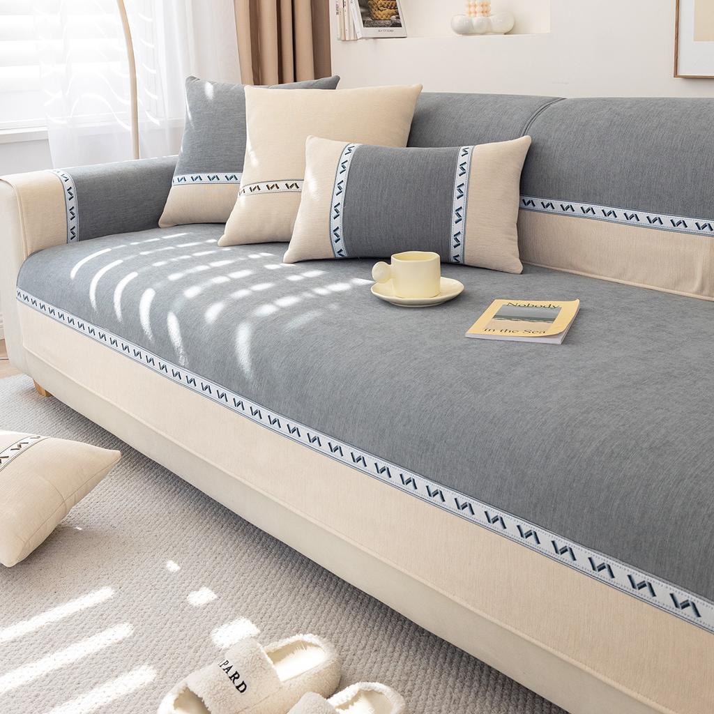 Breathable Sofa Cover With Stain Resistance, Fitted Couch Cover And Stretchy Sofa Slipcover For 4-Seater Sets
