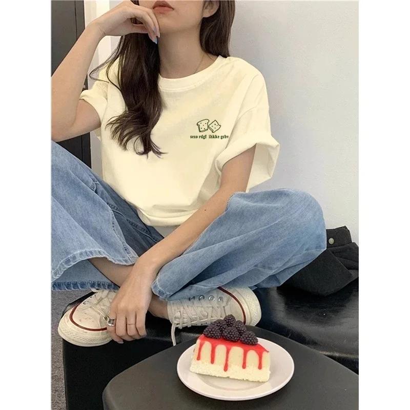 Retro Design Japanese Womens Summer Tshirt Short Sleeve Trendy Round Neck Top Casual Comfortable Summer Fashion Clothing