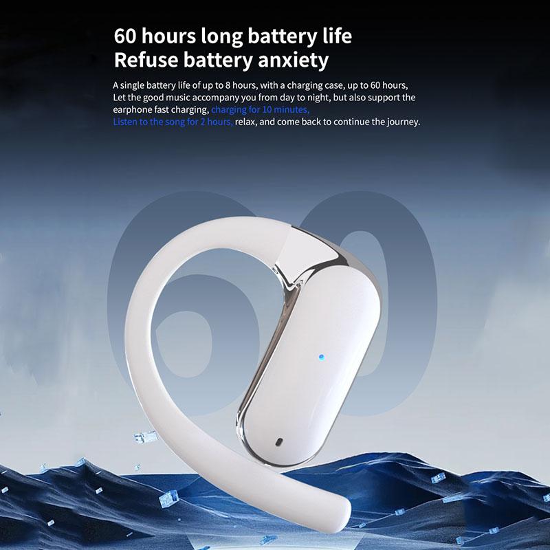 Беспроводные наушники с заушным креплением, безболезненная спортивная гарнитура Hi-Fi с шумоподавлением, стерео звук, музыка с HD микрофоном, низкая задержка, водонепроницаемые