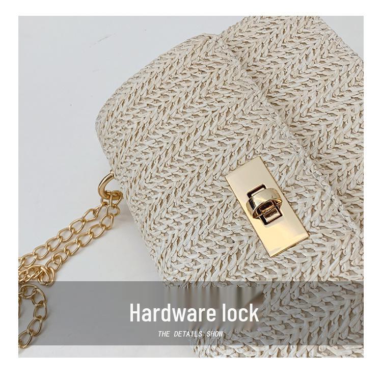 Трендовая женская летняя сумка кроссбоди с цепочкой-косичкой - Модный дизайн с поворотным замком