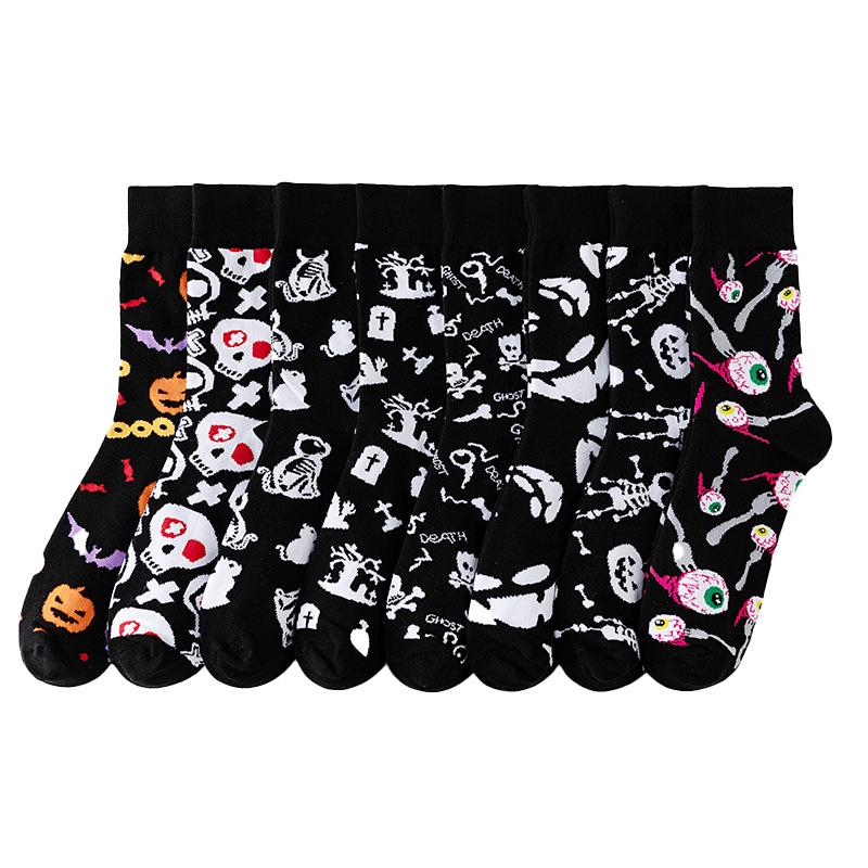 Halloween Socks Personalized Cotton Socks Men And Women Pumpkin Skull Cartoon Tube Socks Trend Long