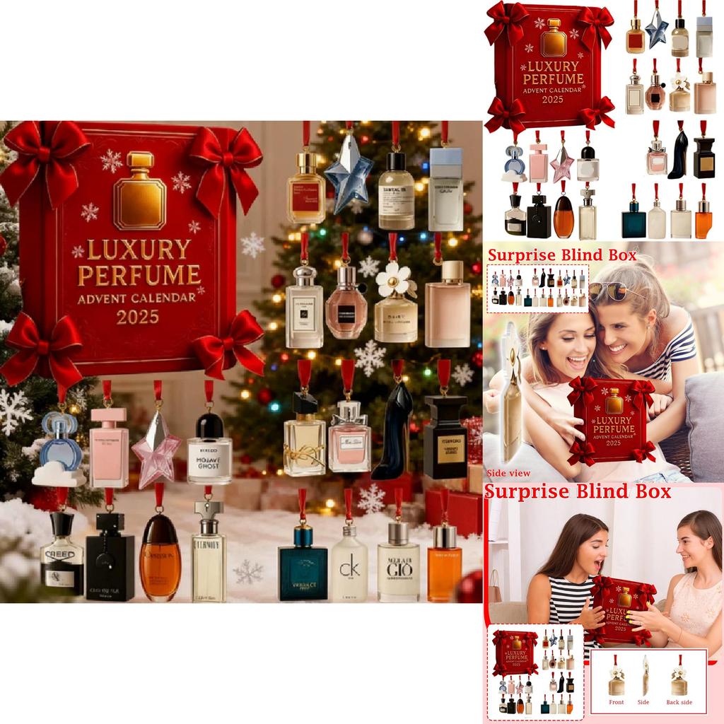 Парфюмерный рождественский адвент-календарь с акриловыми подвесками для праздничных подарков и торжеств
