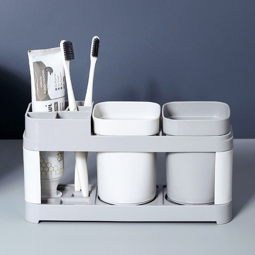 Главная Стоматологический держатель для ванной комнаты Органайзер для держателя Набор стаканов для ополаскивания полости рта Стакан для мытья Держатель зубной щетки