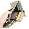 Yocipa Genuine leather compact multifunctional Wallet ladies leather tri-fold mini wallet skimming prevention coin purse card holder Coin case small