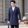 Men's Business Casual Mid-Length Wool Blend Overcoat