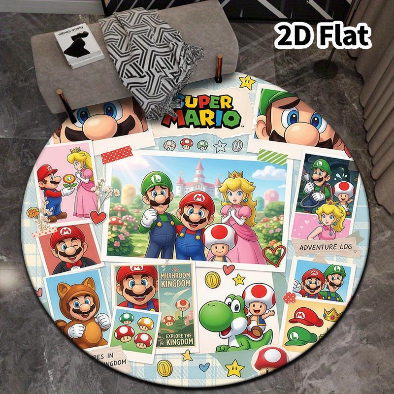 Super Mario Round Area Rug Carpet Rug For Living Room Bedroom Sofa Playroom Decor Nonslip Floor Mat
