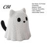 Moisture-proof Spooky Decoration 3D Printed Ghost Dog/Cat Figurine Ornaments, Knitted Texture Halloween Animal Stable Decorations, Small Cute