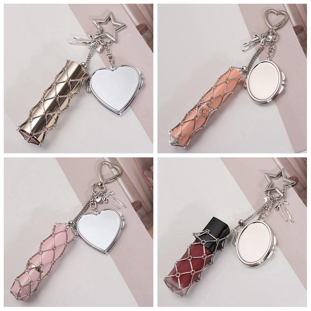 Mini Metal Net Lipstick Bag Silver Lipstick Storage Bag Lipsticks Protective Cover Outdoor